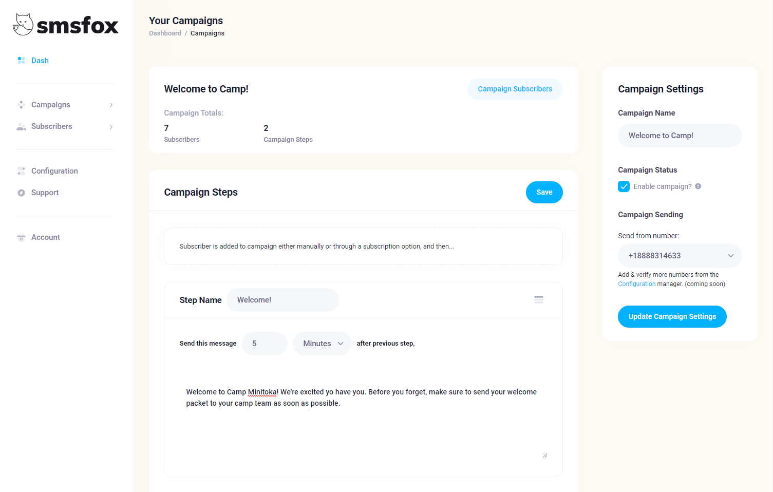 smsfox dashboard